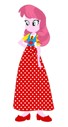 Size: 320x592 | Tagged: safe, artist:lorenzodennis28, derpibooru import, cheerilee, human, equestria girls, g4, base used, clothes, crossover, hand on hip, long skirt, miss delight, necktie, polka dots, poppy playtime, simple background, skirt, solo, white background