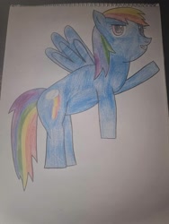 Size: 1500x2000 | Tagged: safe, artist:alan-the-animeartist, derpibooru import, rainbow dash, pegasus, g4, female, solo, traditional art