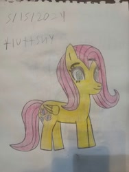 Size: 1500x2000 | Tagged: safe, artist:alan-the-animeartist, derpibooru import, fluttershy, pegasus, g4, female, solo, traditional art