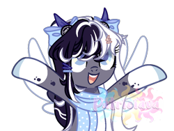 Size: 952x716 | Tagged: safe, artist:patriciava, derpibooru import, oc, oc only, oc:oreo cream, pegasus, pony, base used, clothes, female, horns, mare, scarf, simple background, solo, transparent background