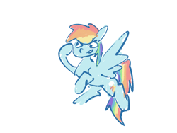 Size: 2160x1620 | Tagged: safe, artist:lendftcn, derpibooru import, rainbow dash, pegasus, pony, g4, simple background, sketch, solo, white background