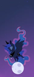 Size: 916x2048 | Tagged: safe, artist:duvivi, derpibooru import, princess luna, alicorn, g4, moon, solo, wallpaper