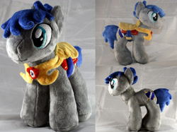 Size: 3067x2300 | Tagged: safe, artist:bastler, derpibooru import, oc, oc only, oc:wachmann, earth pony, armor, earth pony oc, galacon, guard, irl, male, mascot, photo, plushie, solo, stallion