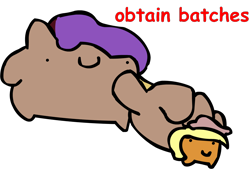 Size: 1275x862 | Tagged: safe, artist:riddleoflightning, derpibooru import, applejack, oc, oc:hors, comic sans, dot eyes, duo, hand, simple background, text, transparent background