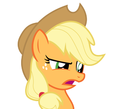 Size: 5642x5000 | Tagged: safe, artist:broneill95, derpibooru import, applejack, earth pony, pony, g4, one bad apple, applejack's hat, clothes, cowboy hat, female, hat, head only, mare, open mouth, simple background, solo, transparent background, vector