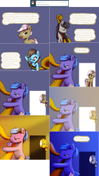 Size: 2562x4535 | Tagged: safe, artist:esuka, derpibooru import, beauty brass, frederic horseshoepin, octavia melody, parish nandermane, pony, ask-canterlot-musicians, cello, harp, musical instrument, sousaphone, tuba