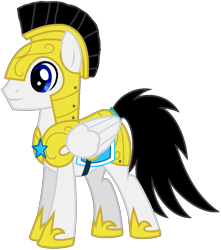 Size: 919x1040 | Tagged: safe, artist:star-armour95, derpibooru import, oc, oc only, oc:shane park, pegasus, g4, male, royal guard, simple background, solo, stallion, transparent background, vector