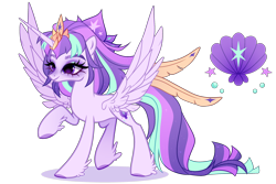 Size: 2700x1808 | Tagged: safe, artist:just-silvushka, derpibooru import, oc, oc only, alicorn, hybrid, pony, g4, adoptable, alicorn oc, bipedal, blushing, clam, colored eyebrows, colored hooves, concave belly, crown, eyeshadow, feathered fetlocks, feathered wings, female, hooves, horn, interspecies offspring, jewelry, large wings, lidded eyes, long eyelashes, long mane, long tail, magical lesbian spawn, makeup, mare oc, multicolored mane, multicolored tail, next generation, nose blush, offspring, parent:queen novo, parent:twilight sparkle, purple blush, purple coat, purple eyes, purple eyeshadow, purple hooves, raised hoof, raised leg, regalia, shiny eyes, simple background, slender, smiling, solo, sparkly mane, sparkly tail, spread wings, standing, straight hair, style emulation, tail, thin, thin legs, three toned mane, three toned tail, tied mane, transparent background, tri-color mane, tri-color tail, tri-colored mane, tri-colored tail, tricolor mane, tricolor tail, tricolored mane, tricolored tail, unnamed oc, wingding eyes, wings