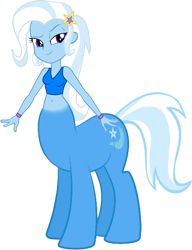 Size: 1099x1431 | Tagged: safe, artist:invisibleink, artist:tylerajohnson352, derpibooru import, trixie, centaur, ponytaur, taur, equestria girls, g4, beautiful, centaurified, chetaurixie, cute, hooves, simple background, solo, species swap, tail, transparent background, white sclera