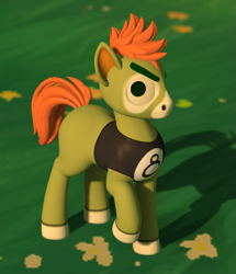 Size: 973x1131 | Tagged: safe, artist:mosssong, derpibooru import, earth pony, pony, 3d, animal crossing, buck, buck (animal crossing), crossover, male, open pony, raised hoof, raised leg, second life, sleeveless, solo, stallion, thick eyebrows