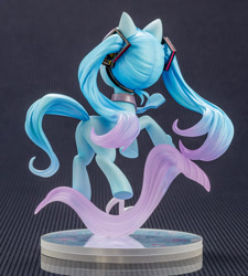 Size: 900x1000 | Tagged: safe, derpibooru import, pony, anime, female, hatsune miku, kotobukiya, kotobukiya hatsune miku pony, music notes, ponified, rear view, solo, species swap, vocaloid