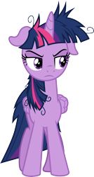 Size: 3000x5610 | Tagged: safe, artist:cloudy glow, derpibooru import, twilight sparkle, twilight sparkle (alicorn), alicorn, pony, g4, inspiration manifestation, ears, female, floppy ears, mare, messy hair, messy mane, messy tail, simple background, solo, tail, transparent background