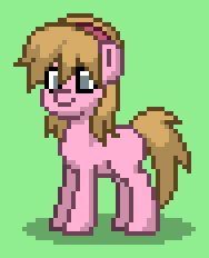 Size: 188x232 | Tagged: safe, alternate version, derpibooru import, earth pony, pony, blank flank, blonde, despicable me, edith gru, green background, hatless, missing accessory, pony town, simple background, solo