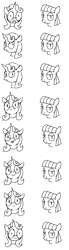 Size: 472x1716 | Tagged: safe, artist:y122n20497166, derpibooru import, maud pie, starlight glimmer, pony, unicorn, g4, black and white, female, grayscale, horn, lesbian, monochrome, shipping, sketch, starmaud