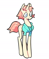 Size: 1988x2404 | Tagged: safe, artist:atti_qu, derpibooru import, pony, unicorn, female, gem, high res, horn, mare, pearl, pearl (steven universe), ponified, simple background, solo, species swap, steven universe, white background
