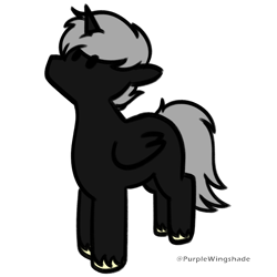 Size: 3000x3000 | Tagged: safe, artist:purple wingshade, derpibooru import, part of a set, oc, oc only, oc:black nurturer, alicorn, pegasus, pony, unicorn, horn, simple background, solo, transparent background