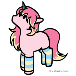 Size: 3000x3000 | Tagged: safe, artist:purple wingshade, derpibooru import, oc, oc only, oc:princess vixie, pony, unicorn, clothes, horn, simple background, socks, solo, striped socks, transparent background