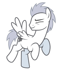 Size: 1630x1955 | Tagged: safe, artist:katnekobase, artist:moonlightthegriffon, derpibooru import, pegasus, pony, g4, eyes closed, great scott (g4), male, simple background, smiling, solo, stallion, transparent background