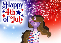 Size: 1131x800 | Tagged: safe, artist:noi kincade, derpibooru import, oc, oc only, oc:princess kincade, alicorn, g4, 4th of july, american independence day, female, fireworks, holiday, solo