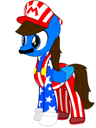 Size: 768x1024 | Tagged: safe, artist:bluemario11, derpibooru import, oc, oc only, pegasus, g4, 4th of july, american independence day, facial hair, holiday, male, moustache, pegasus oc, simple background, solo, transparent background