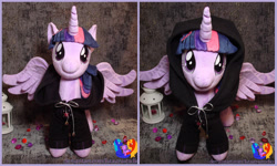 Size: 2000x1200 | Tagged: safe, artist:1stastrastudio, derpibooru import, twilight sparkle, twilight sparkle (alicorn), alicorn, pony, g4, clothes, hoodie, irl, photo, plushie, solo