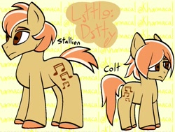 Size: 953x720 | Tagged: safe, artist:kharmacal, derpibooru import, oc, oc only, oc:little ditty, earth pony, pony, reference sheet, solo