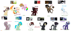 Size: 1920x841 | Tagged: safe, artist:nightlightapocalypse, derpibooru import, pony of shadows, rolling thunder, shadow lock, oc, oc:butter cream, oc:cutie cupid, oc:dabria, oc:dark bat, oc:ghost, oc:grub, oc:insomnia, oc:melly, oc:moon light, oc:wicked, alicorn, alien, alien pony, angel, angel pony, bat, bat pony, cat, cat pony, demon, demon pony, dinosaur, dracony, dragon, earth pony, fish, hybrid, insect, monster pony, moth, mothpony, original species, pony, semi-anthro, unicorn, velociraptor, adopted daughter, adopted mother, adopted offspring, adopted sibling, adopted sister, adventure time, alicorn oc, alien (franchise), base used, bat pony hybrid, bat pony oc, belly scales, bendy and the ink machine, black cat, black sclera, blaze (coat marking), blue (jurassic park), cat demon, cat nose, cat pony demon, cat tail, coat markings, colored horn, colored pupils, colored sclera, crossover, crossover ship offspring, crossover shipping, crossverse (nightlightapocalypse), cup, cuphead, cuphead (character), dinopony, disguise, disguised angel, exorcist angel, facial markings, fallen angel, fangs, female, flerken, floating, flying, gills, golden eyes, goose (marvel), gradient horn, gradient mane, gradient tail, gray eyes, gray sclera, green eyes, green pupils, green sclera, half-siblings, half-sister, half-sisters, hazbin hotel, heavenborn, hellaverse, horn, how to train your dragon, hybrid oc, ice worm, implied bestiality, indoraptor, infidelity, interspecies, interspecies offspring, irl, irl cat, lady rainicorn, light fury, lightfury, lucky bat (uglydoll), male, mare, marvel, monster, moth angel, mothpony angel, non-mlp oc, non-mlp shipping, object head, offspring, orange eyes, pale belly, parent:bendy, parent:blue (jurassic park), parent:cuphead, parent:goose (marvel), parent:ice worm, parent:indoraptor, parent:lady rainicorn, parent:light fury, parent:lucky bat (uglydoll), parent:phantom (minecraft), parent:pony of shadows, parent:rolling thunder, parent:sandbar, parent:shadow lock, parent:smaug the golden, parent:titan holefish, parent:vaggie, paws, phantom (minecraft), photo, ponytail, purple mouth, purple sclera, rainbow tail, rainicorn, shipping, siblings, simple background, sisters, slit eyes, smaug the golden, spread wings, stallion, standing, stripes, subnautica, tail, teal eyes, that's entertainment, transparent background, uglydoll, vaggie, wings, yellow pupils, yellow sclera