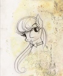 Size: 600x725 | Tagged: safe, artist:foxinshadow, derpibooru import, octavia melody, earth pony, pony, g4, female, mare, monochrome, sketch, solo, traditional art