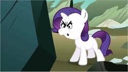 Size: 918x520 | Tagged: safe, artist:polorenzielephant, derpibooru import, edit, edited screencap, screencap, rarity, unicorn, g4, season 1, the cutie mark chronicles, faic, female, filly, foal, horn, solo, the railway series