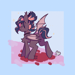 Size: 2000x2000 | Tagged: safe, artist:lionbun, derpibooru import, oc, oc:adair affair, bat pony, artfight, bat pony oc, carpet, choker, female, mare, red carpet