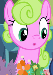 Size: 191x272 | Tagged: safe, derpibooru import, screencap, daisy, flower wishes, pony, :o, cropped, open mouth, solo