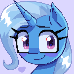 Size: 1200x1200 | Tagged: safe, artist:opal_radiance, derpibooru exclusive, derpibooru import, trixie, pony, unicorn, g4, bust, digital art, female, horn, mare, pixel art, portrait, solo