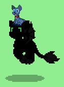 Size: 126x170 | Tagged: safe, alternate version, derpibooru import, dog, dragon, disney, dogified, dreamworks, duo, green background, how to train your dragon, lilo and stitch, pony town, simple background, species swap, stitch, toothless the dragon