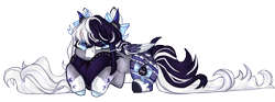 Size: 2580x964 | Tagged: safe, artist:bigkitty365, derpibooru import, oc, oc only, oc:oreo cream, pegasus, pony, female, lying down, mare, pillow, prone, simple background, solo, transparent background