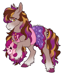 Size: 1063x1237 | Tagged: safe, artist:caffeinatedcarny, derpibooru import, horse, barely pony related, butt freckles, clothes, colored hooves, dreamer (wild manes), dress, eyeshadow, freckles, gradient hooves, gradient mane, gradient muzzle, hooves, leg freckles, makeup, outline, plushie, simple background, skirt, solo, transparent background, unshorn fetlocks, white outline, wild manes