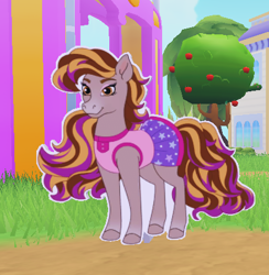 Size: 428x439 | Tagged: safe, derpibooru import, horse, banner, barely pony related, cardboard cutout, clothes, dreamer (wild manes), ears up, equine, full body, game screencap, gradient muzzle, long mane, looking at you, multicolored body, multicolored hair, pc game, png, roblox, shirt, skirt, sleeveless, smiling, smiling at you, video game, wild manes, wild manes on roblox