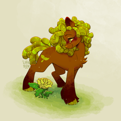 Size: 2000x2000 | Tagged: safe, artist:lionbun, derpibooru import, oc, earth pony, artfight, earth pony oc, female, flower, mare