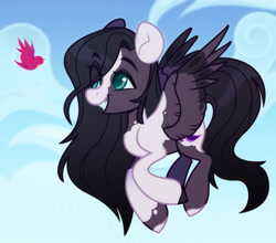 Size: 1280x1127 | Tagged: safe, artist:sadelinav, derpibooru import, oc, oc only, bird, pegasus, pony, flying, pegasus oc, solo