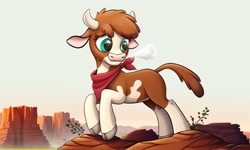 Size: 4000x2400 | Tagged: safe, ai content, derpibooru import, machine learning generated, arizona cow, cow, them's fightin' herds, community related, prompter needed