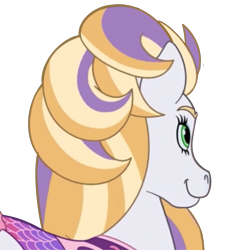 Size: 1280x1280 | Tagged: safe, artist:cupute, derpibooru import, edit, horse, back of head, barely pony related, discord server, emotes, equine, finley (wild manes), half body, looking away, multicolored hair, purple mane, saddle, simple background, smiling, solo, tack, transparent background, turned away, white coat, wild manes, yellow mane