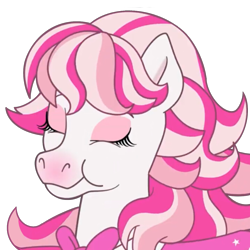 Size: 1280x1280 | Tagged: safe, artist:cupute, derpibooru import, edit, horse, barely pony related, bowtie, bust, candi (wild manes), clothes, discord server, ears up, emotes, equine, eyebrows, eyelashes, eyes closed, gradient muzzle, multicolored hair, pink eyes, pink mane, portrait, purple mane, saddle, simple background, smiling, solo, tack, transparent background, white coat, wild manes