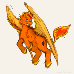 Size: 1000x1000 | Tagged: safe, artist:nansfw, derpibooru import, oc, oc only, oc:fireheart(fire), bat pony, bat pony oc, cute, solo