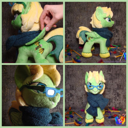 Size: 1000x1000 | Tagged: safe, artist:1stastrastudio, derpibooru import, oc, oc only, oc:dawn shy, pegasus, pony, glasses, hand, irl, photo, plushie, solo