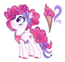 Size: 1920x1819 | Tagged: safe, artist:afterglory, derpibooru import, oc, oc only, earth pony, pony, apron, clothes, female, food, ice cream, ice cream cone, mare, simple background, solo, transparent background