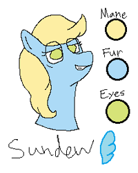 Size: 225x281 | Tagged: safe, artist:nukepony360, derpibooru import, oc, oc only, oc:sundew, pegasus, bust, female, mare, portrait, simple background, solo, white background