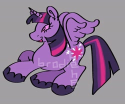 Size: 3000x2500 | Tagged: safe, artist:brodiehehe, derpibooru import, twilight sparkle, twilight sparkle (alicorn), alicorn, pony, g4, :p, gray background, simple background, solo, tongue, tongue out