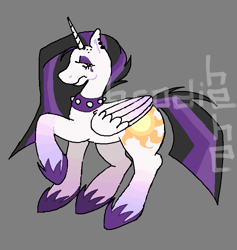 Size: 711x750 | Tagged: safe, artist:brodiehehe, derpibooru import, princess celestia, alicorn, pony, g4, choker, frown, gray background, jewelry, punklestia, regalia, simple background, solo, spiked choker