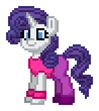 Size: 196x220 | Tagged: artist needed, safe, derpibooru import, rarity, pony, unicorn, g4, exercise, female, horn, mare, pony town, simple background, smiling, solo, transparent background