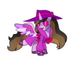 Size: 3223x2452 | Tagged: safe, artist:elizaro622044, derpibooru import, oc, oc only, oc:princess kincade, alicorn, clothes, detective, fedora, female, hat, horn, simple background, solo, transparent background, trenchcoat, wings