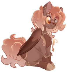 Size: 1507x1632 | Tagged: safe, artist:trashpanda czar, derpibooru import, oc, oc only, oc:campfire flame, pegasus, chest fluff, coat markings, ear fluff, ears, eyebrows, male, pegasus oc, procreate app, simple background, sitting, solo, transparent background, wide eyes, wings